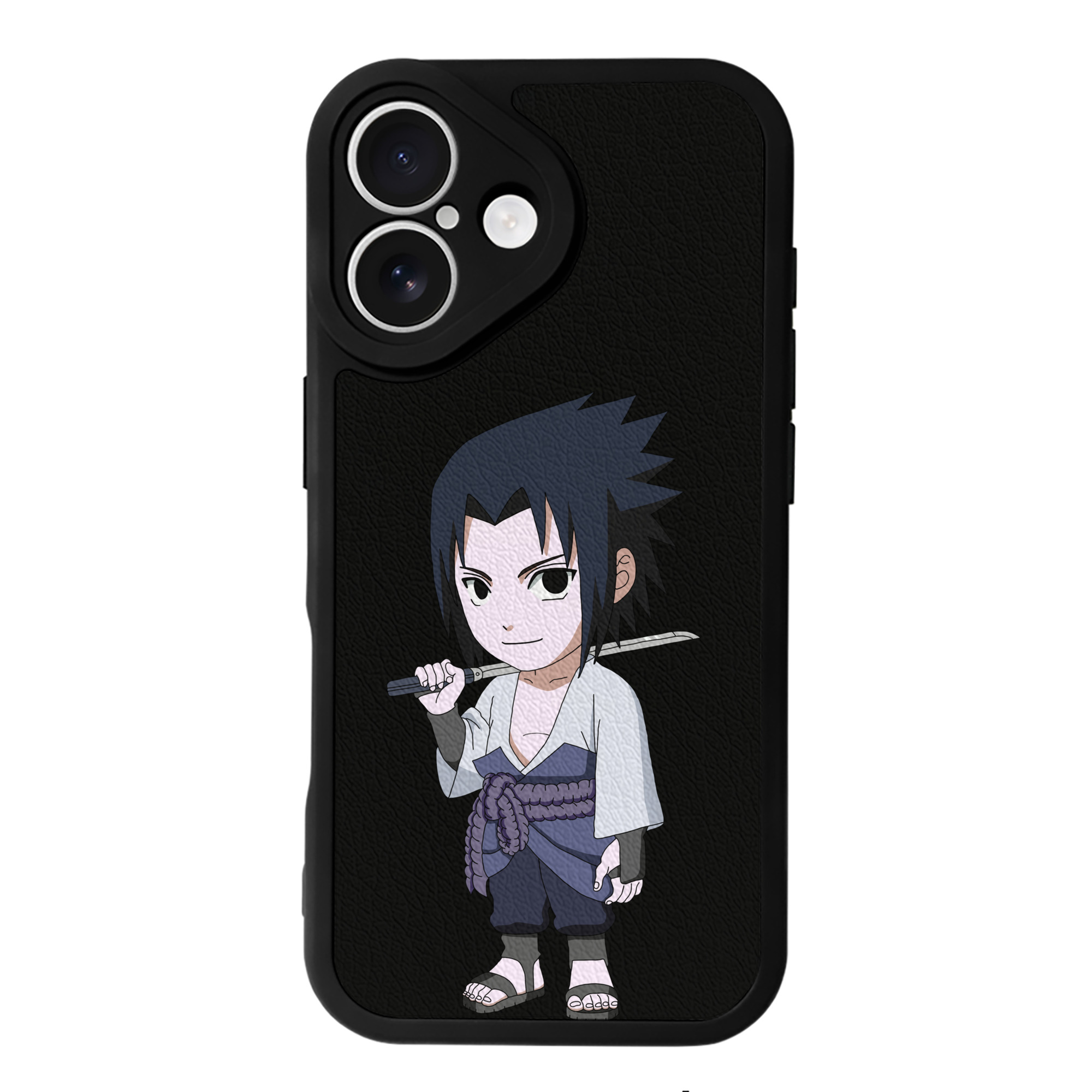 （画像用） NARUTO -ナルト- うちは サスケ Uchiha Sasuke 【iPhone 16シリーズ対応】シリコンスマホケース（レザー調） 材質：シリコン